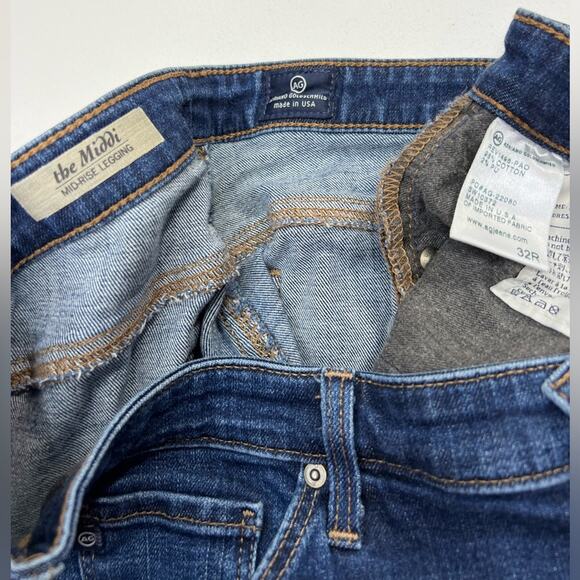 AG Adriano Goldschmied The Middi Mid Rise Legging Jeans Denim Stretch Blue 32 - Picture 10 of 10